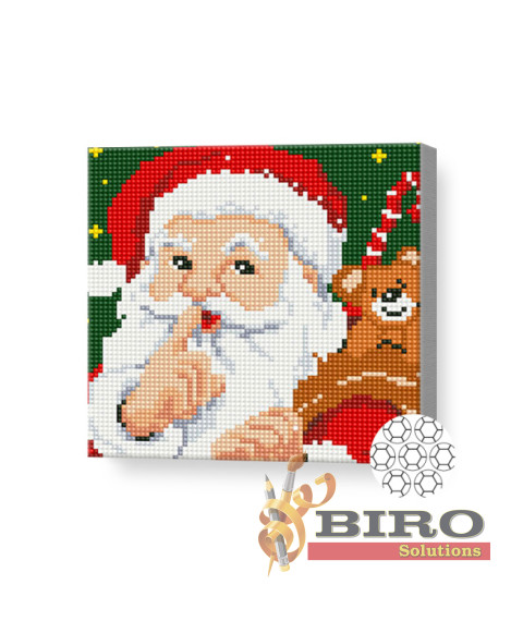 Mozaic cu diamante 20x20 cm Moș Crăciun cu cadouri